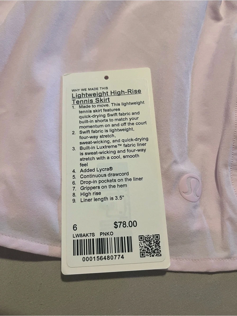 Lululemon lightweight high-rise Tennis Skirt
